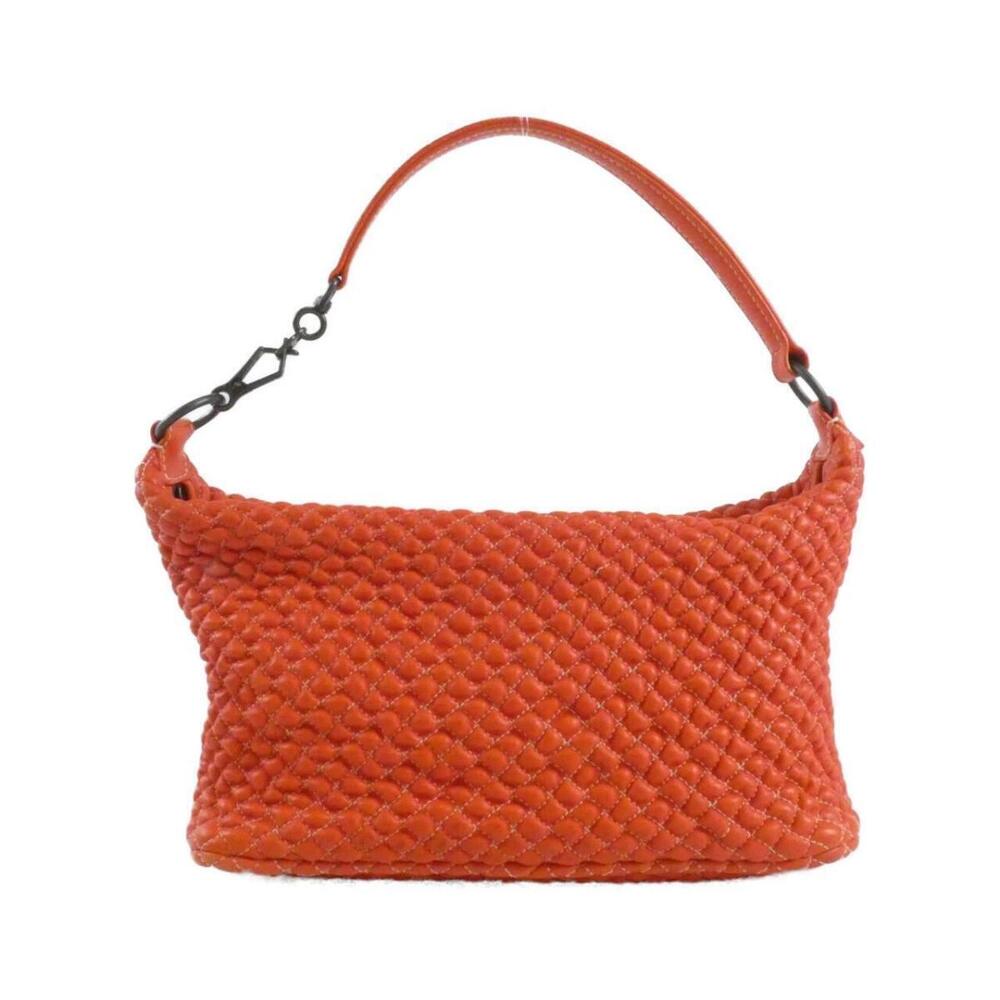 Bottega Veneta Quilted Nappa Bubble Shoulder Bag woven leather Orange